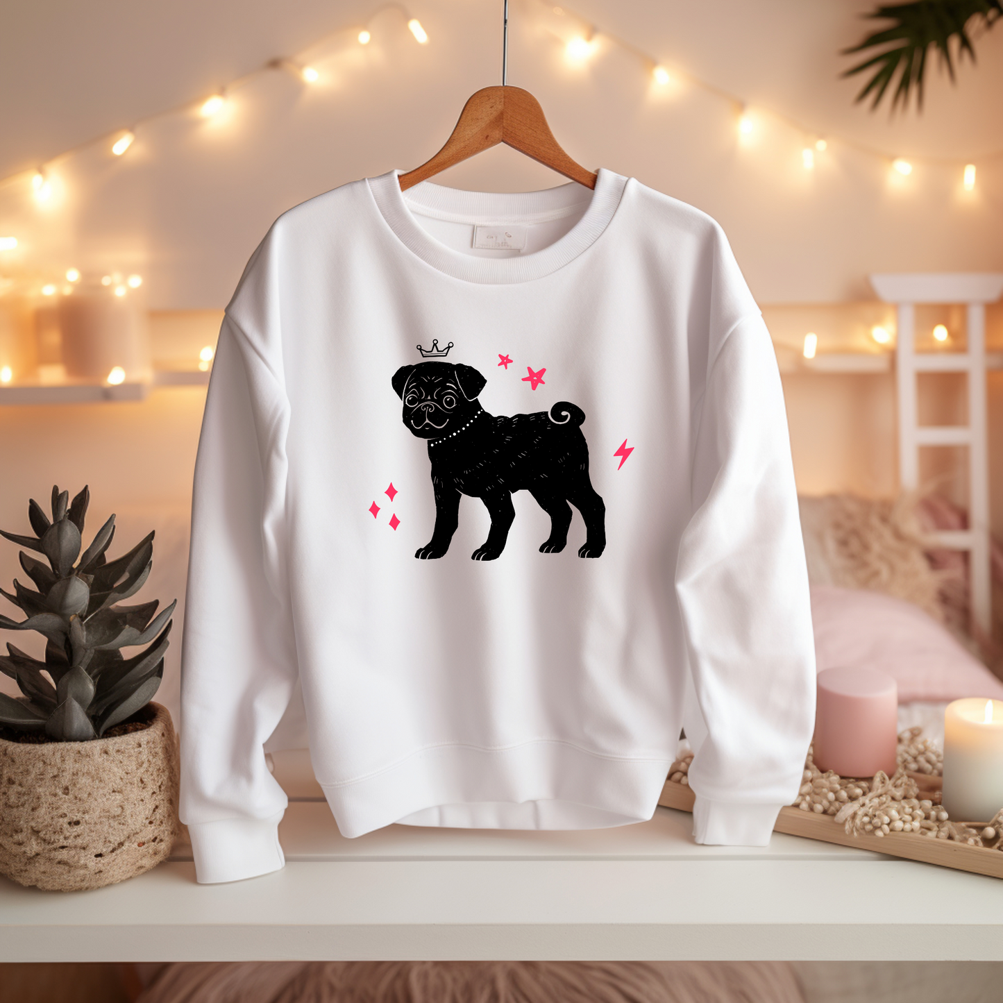 Mops mit Sternen - Basic Sweatshirt