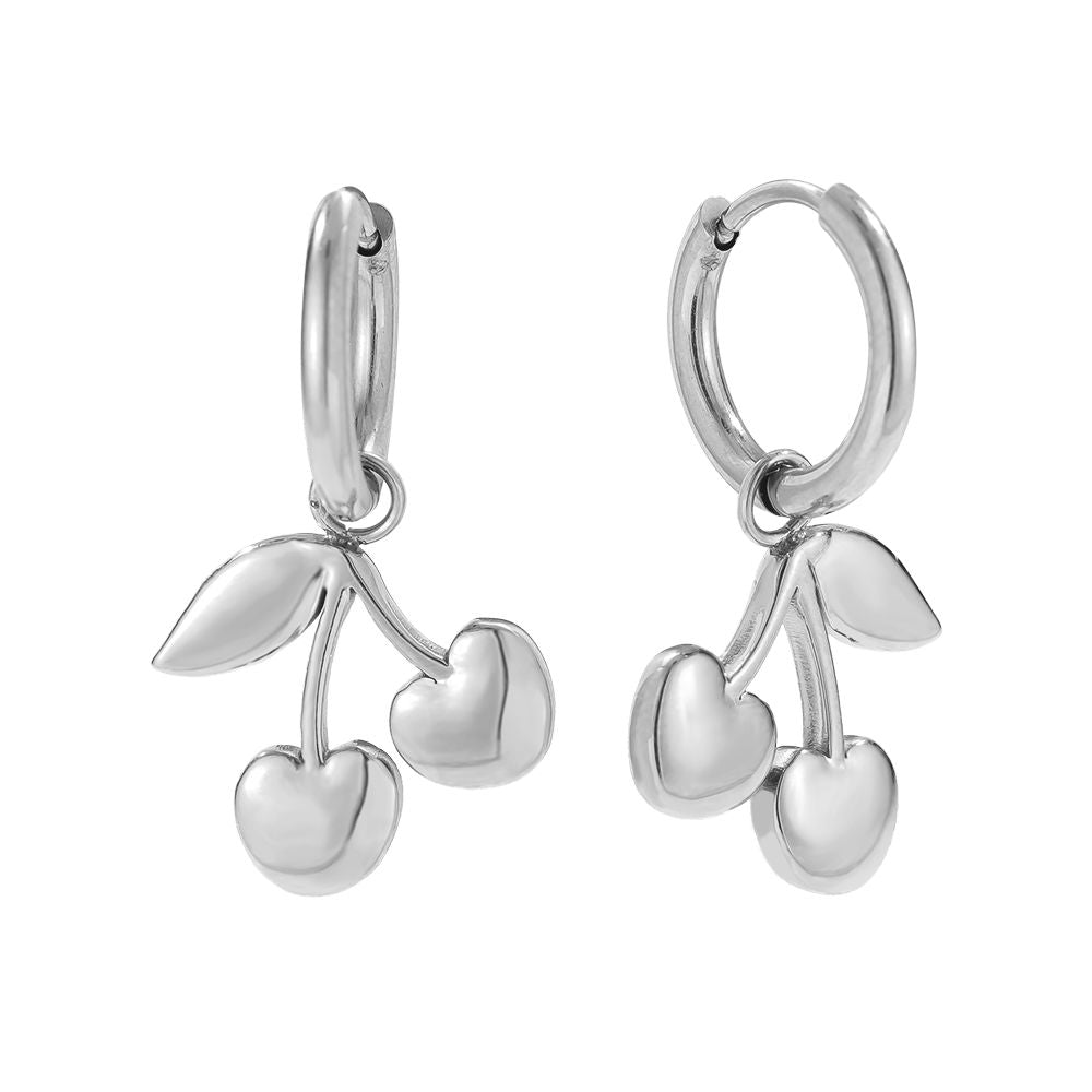 3cm Charm Cherry Edelstahl Ohrringe