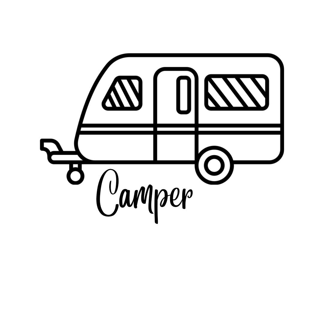 Camper, Camping, Wohnwagen, Aufkleber - Autoauflkeber, Vinylaufklber