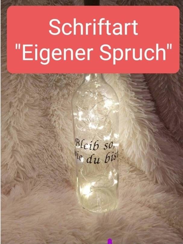 Leuchtflaschen mit Spruch Familie