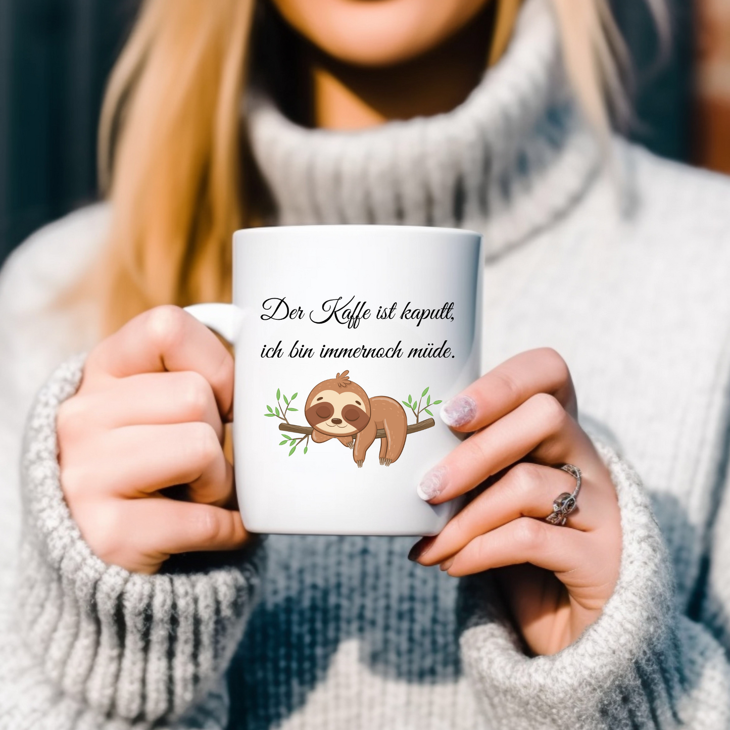 Der Kaffee ist kaputt, ich bin immer noch müde. - Tasse zweifarbig