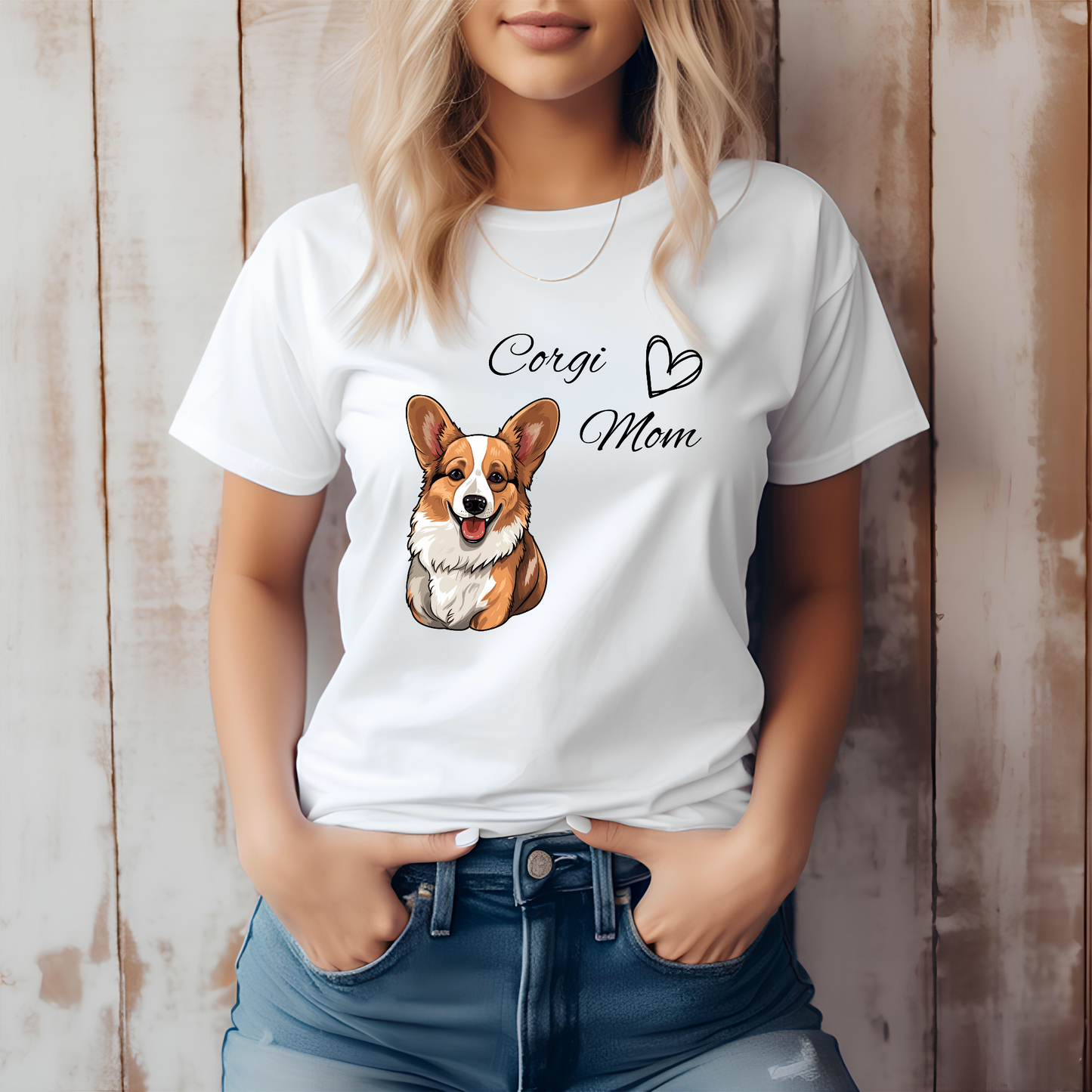 Corgi Mom, - Premium Shirt