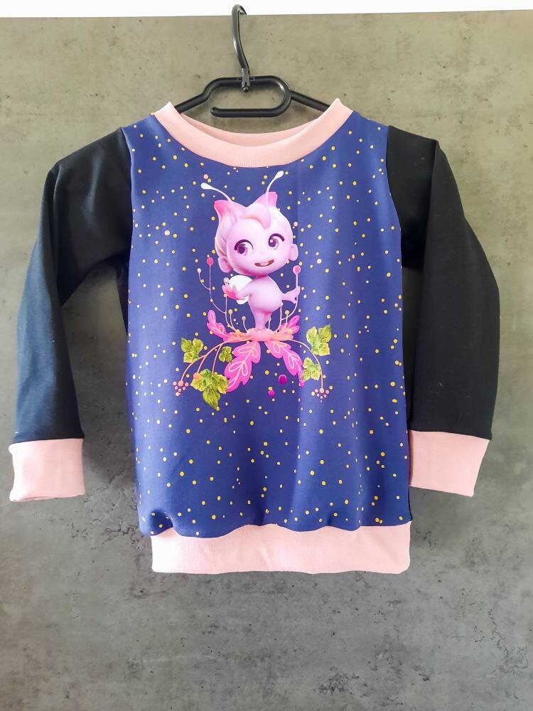 Hoodie / Pullover Größe 104/110 Elfe, Fee, Elfen, Feen rosa schwarz