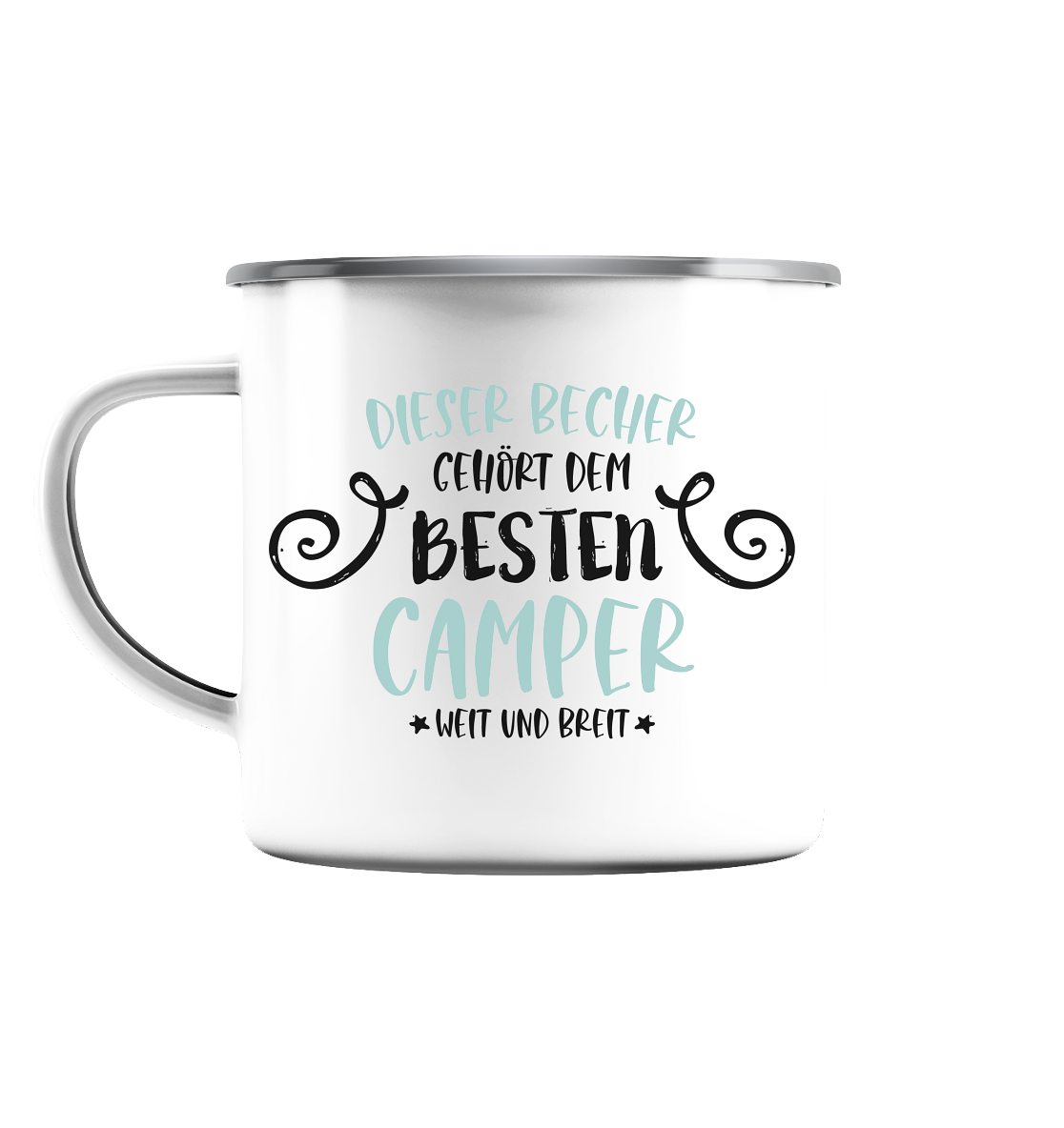 Bester camper - Emaille Tasse (Silber)