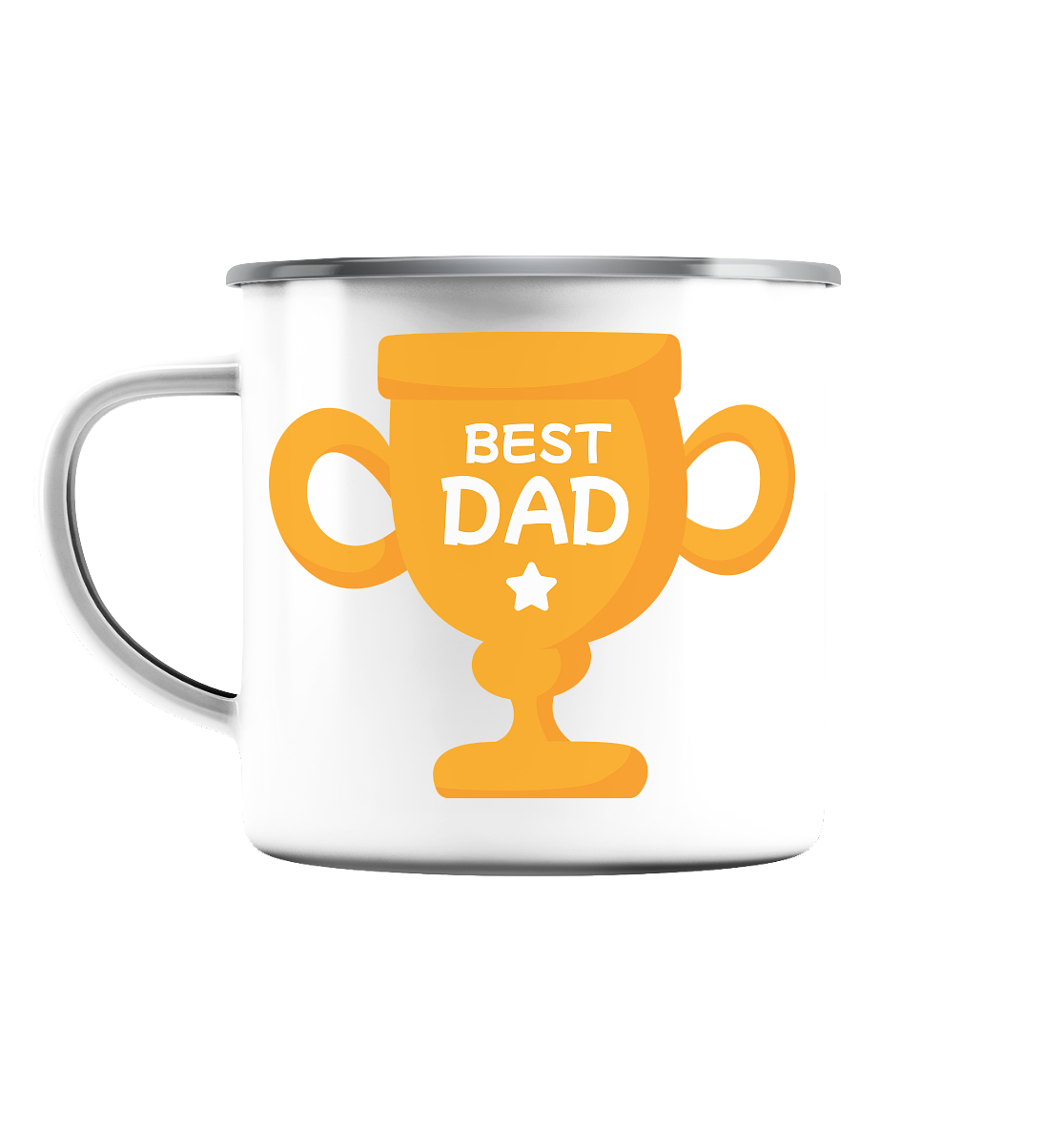 Bester Papa - Emaille Tasse (Silber)