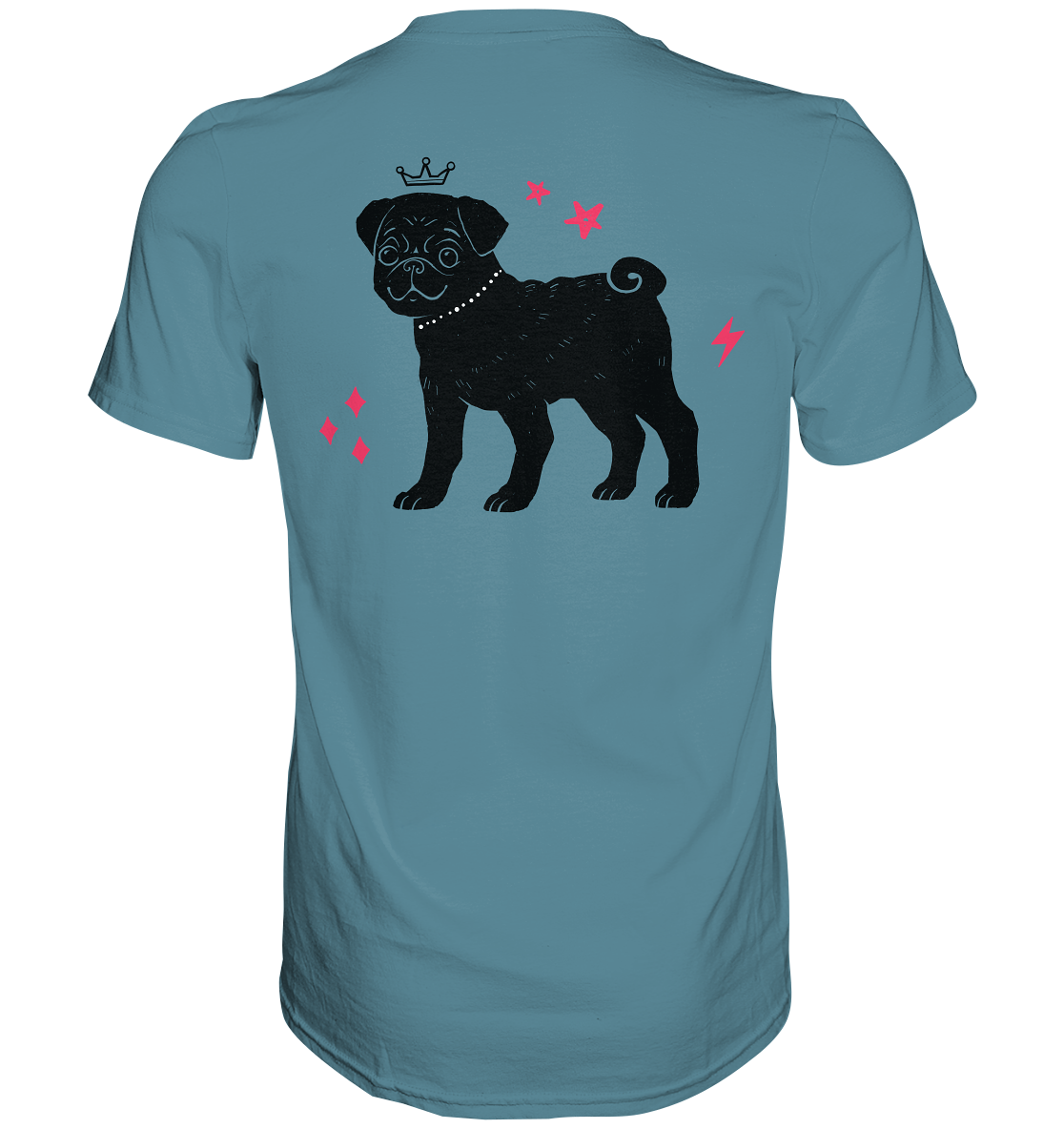 Mops mit Krone - Premium Shirt