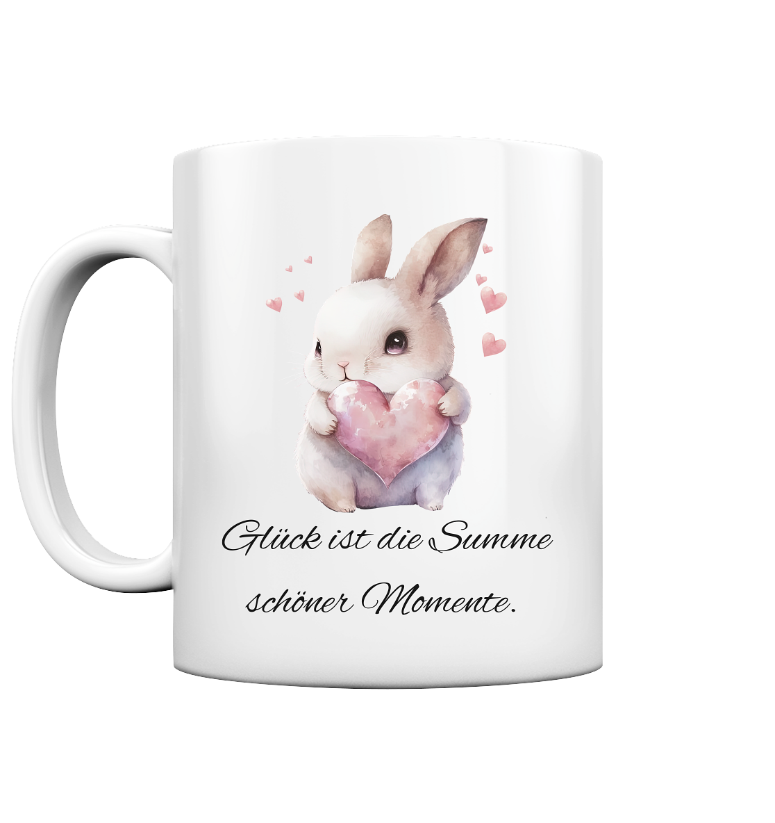 Häschen, Glück ist die Summe schöner Momente - Tasse glossy