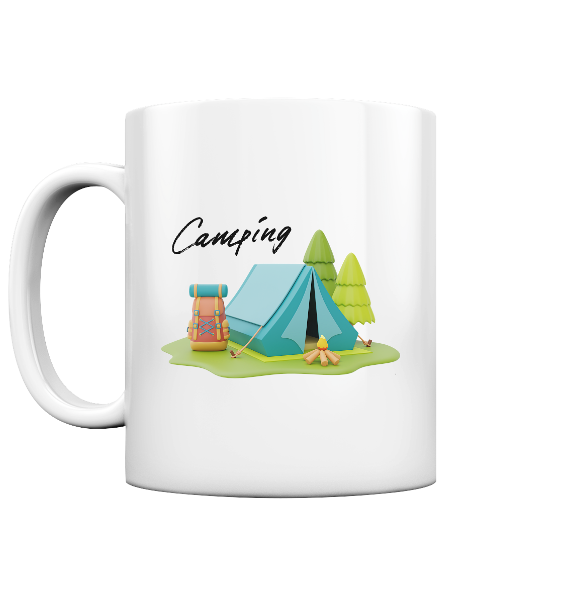 Camping, Zelt - Tasse glossy
