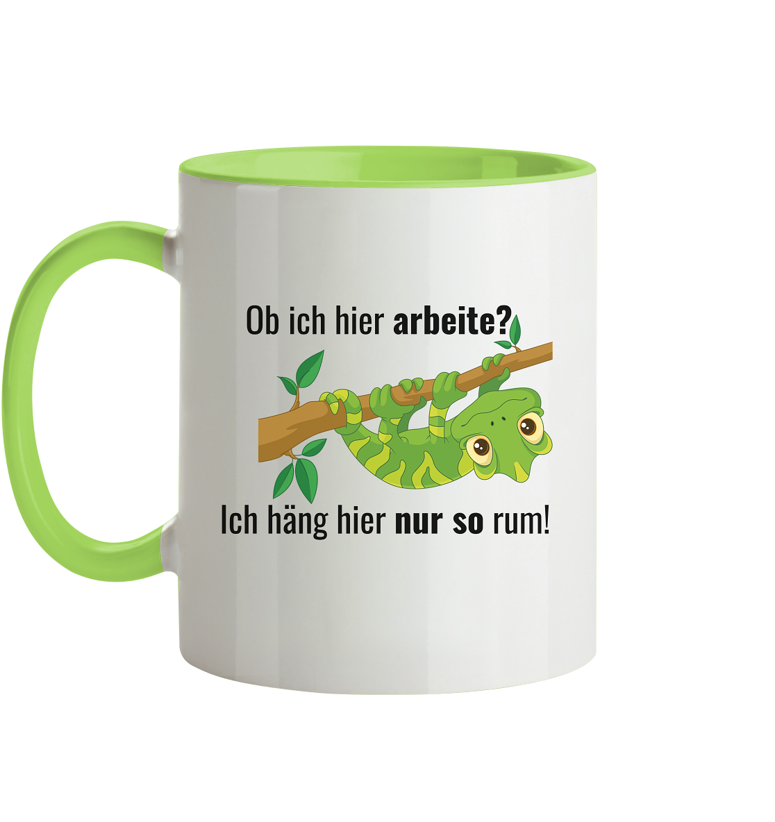 Ich hänge hier nur so rum! - Tasse zweifarbig