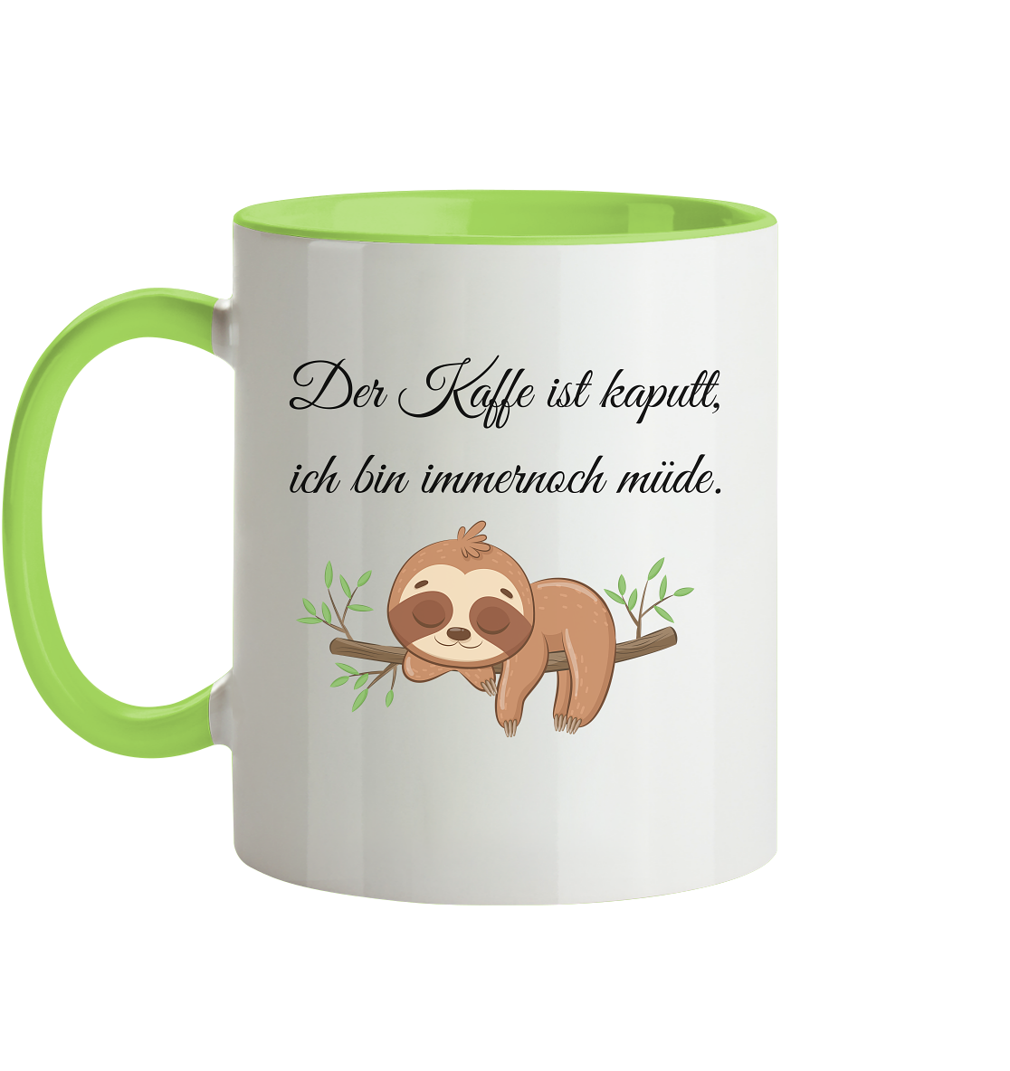Der Kaffee ist kaputt, ich bin immer noch müde. - Tasse zweifarbig