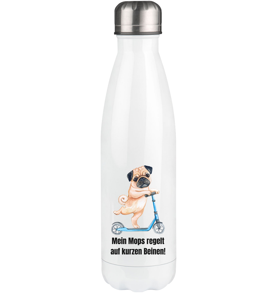 Mein Mops regelt auf kurzen Beinen. - Thermoflasche 500ml