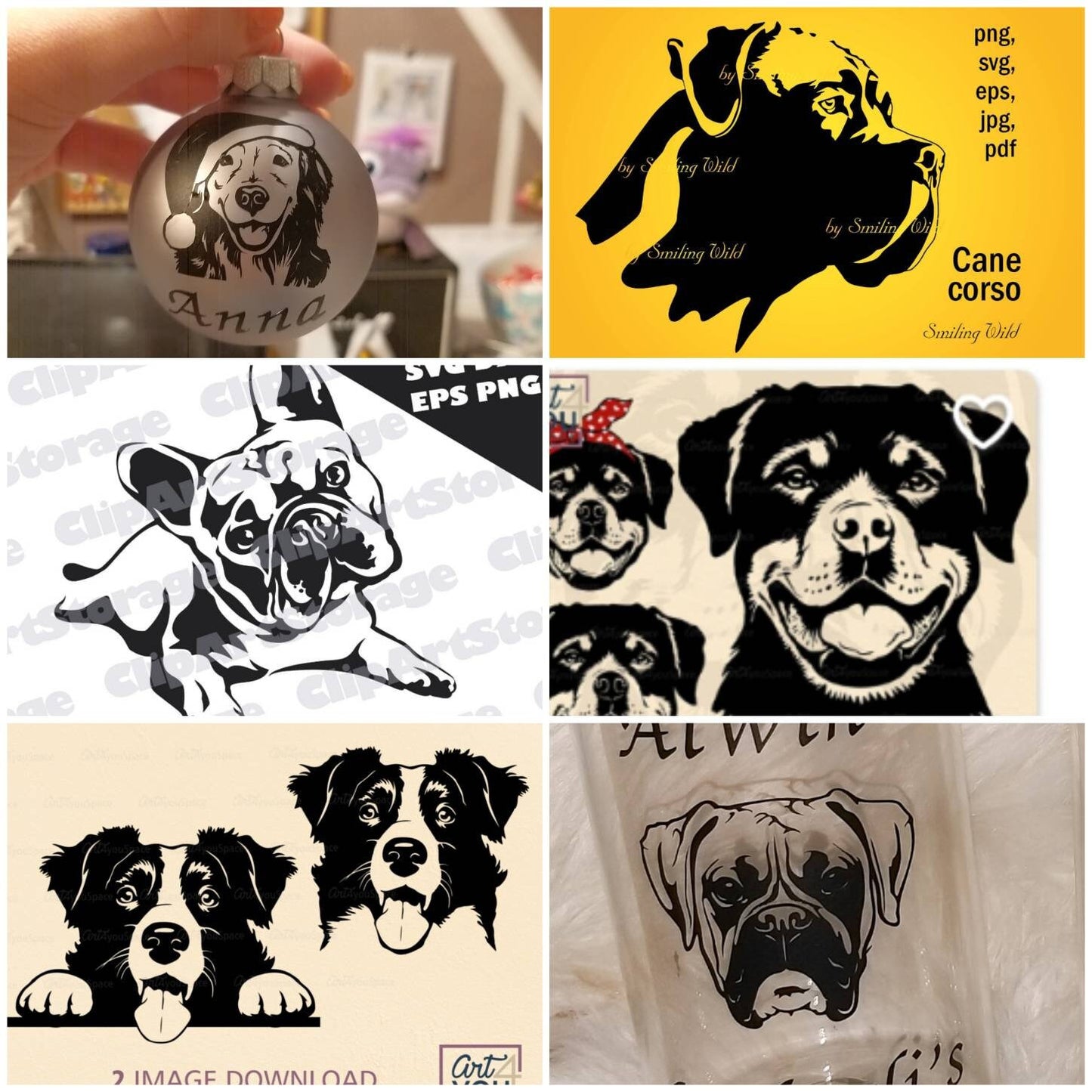 Leuchtflasche mit Boxer, Shar Pei, Hunderasse Dackel, Pudel, Bulldogge, Maltheser, cane Corso, Mops, Rottweiler, Labrador, Retriver, Dogge