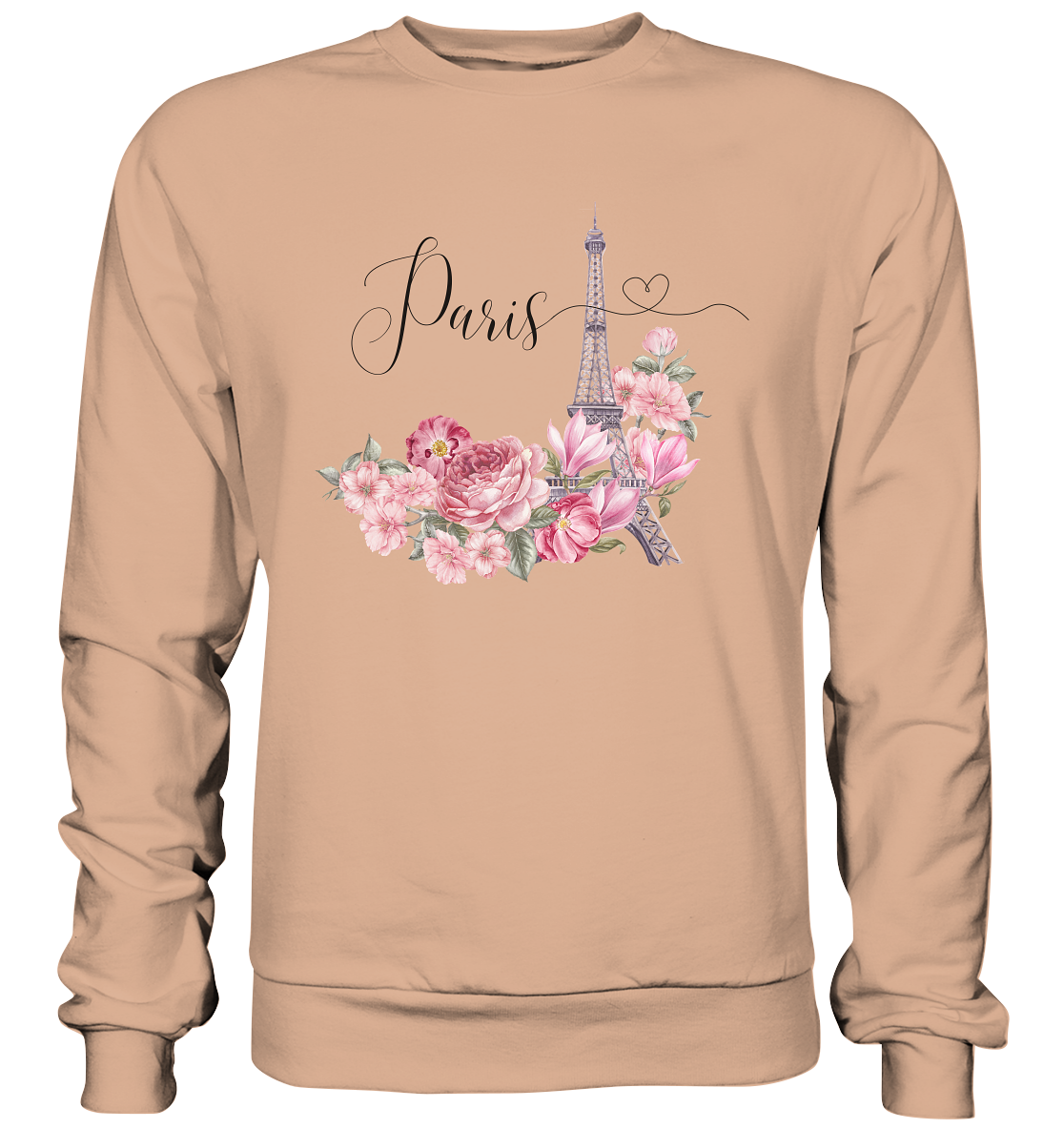 Paris, Blumen, Eifelturm - Basic Sweatshirt