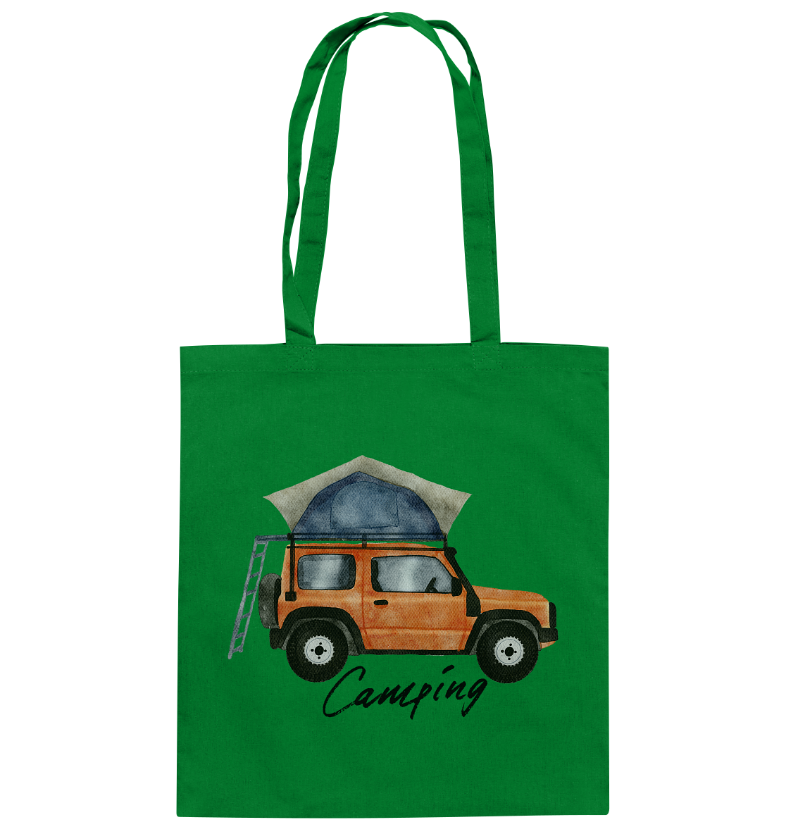 Camping, Dachzelt, Jeep - Baumwolltasche