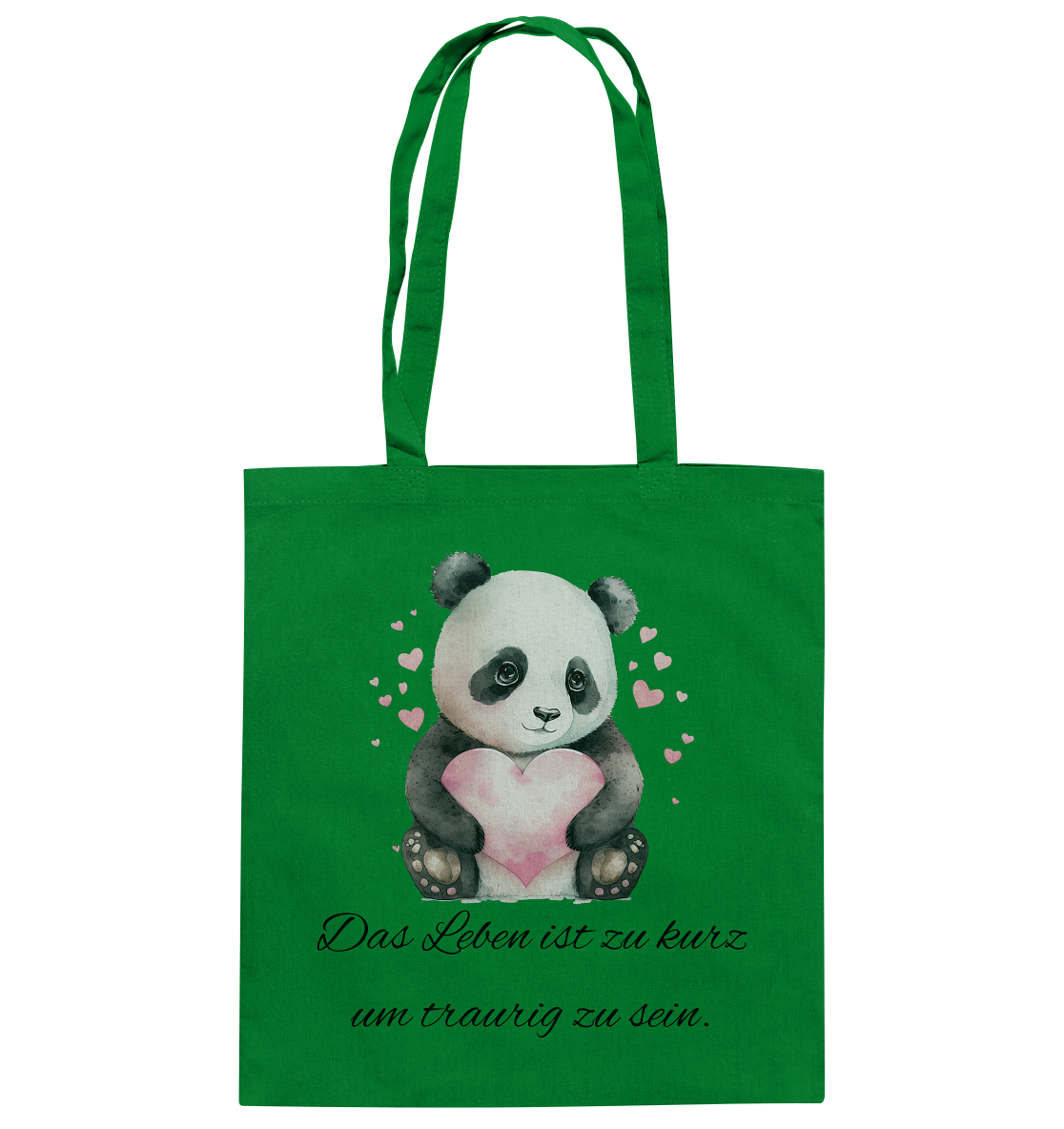 Pandabär, das Leben ist zu schön um traurig zu sein - Baumwolltasche