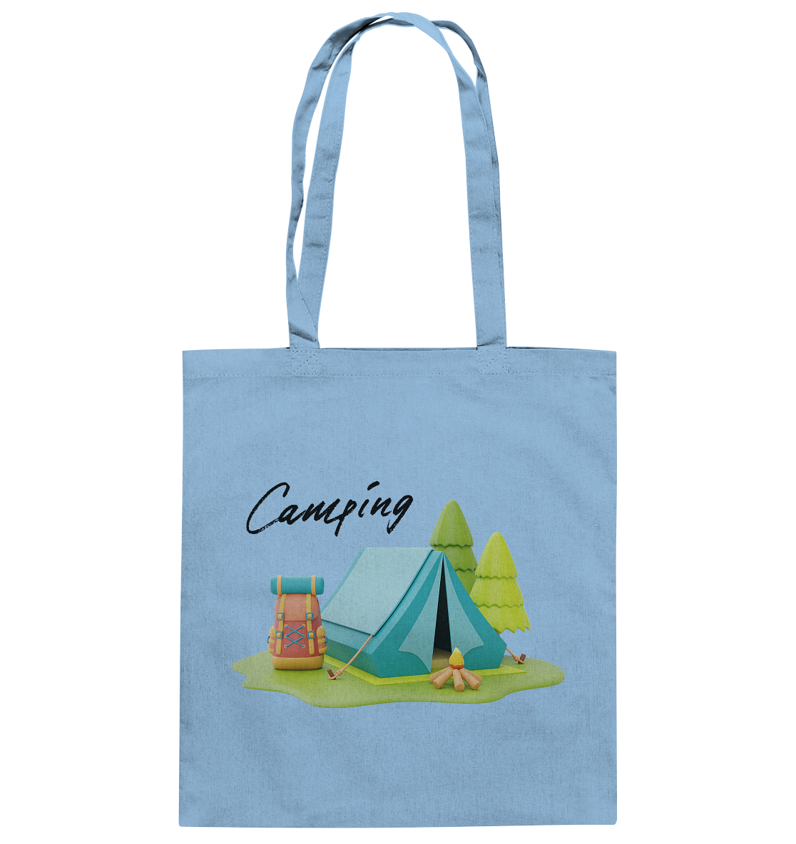 Camping, Zelt - Baumwolltasche
