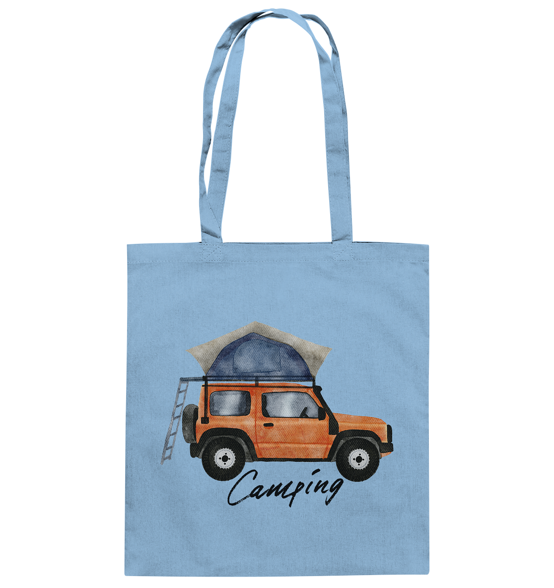 Camping, Dachzelt, Jeep - Baumwolltasche