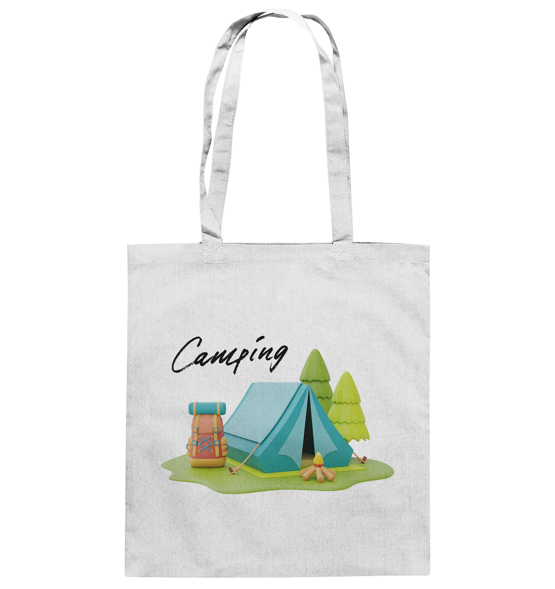 Camping, Zelt - Baumwolltasche