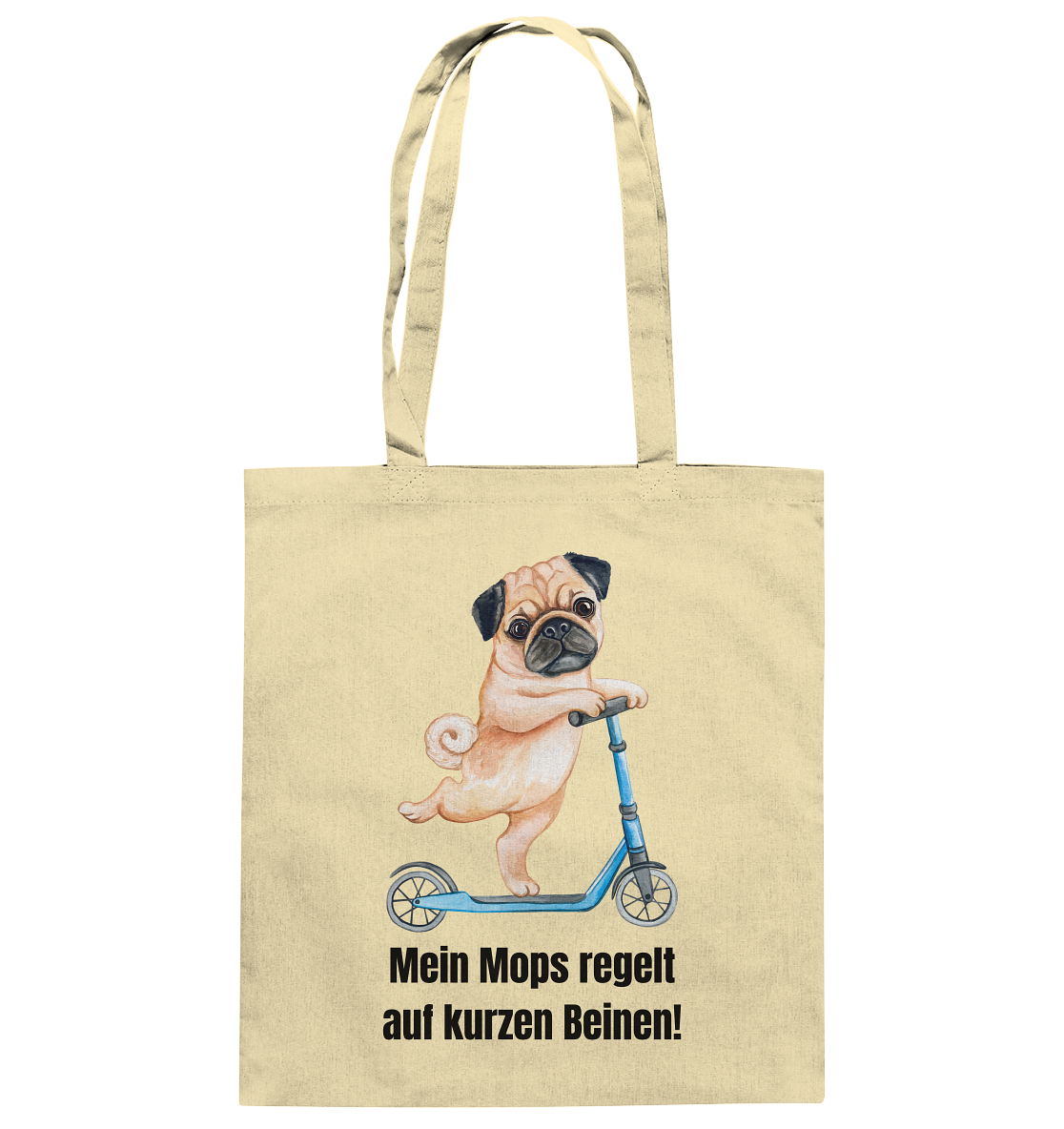 Mein Mops regelt auf kurzen Beinen. - Baumwolltasche