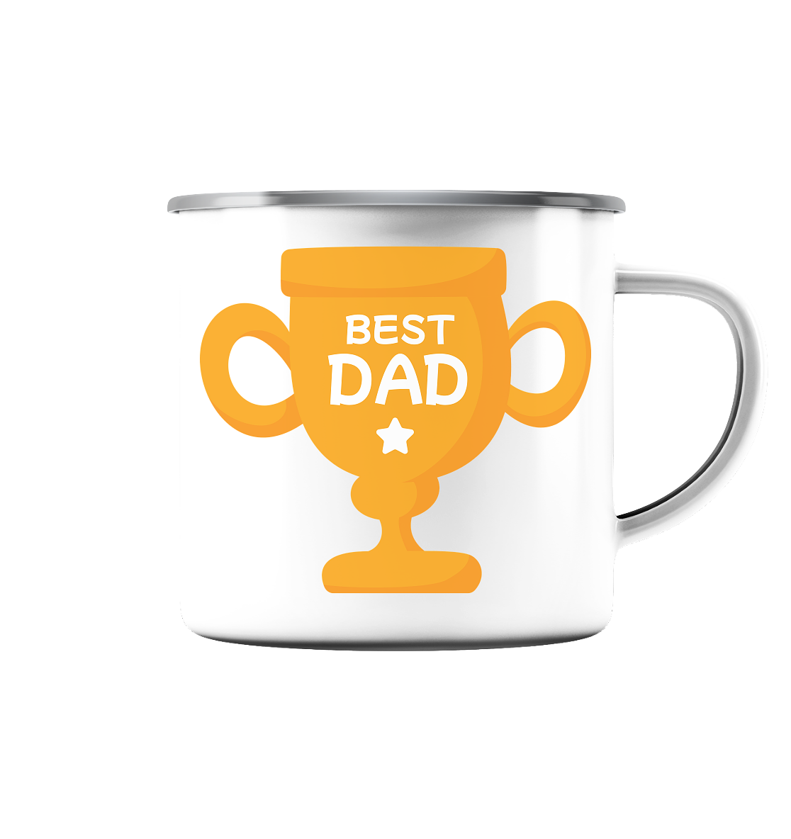Bester Papa - Emaille Tasse (Silber)