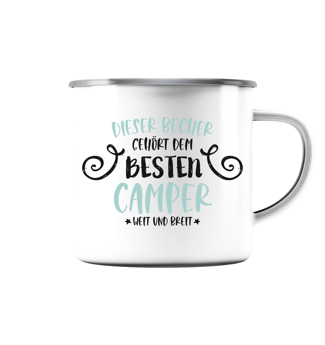 Bester camper - Emaille Tasse (Silber)