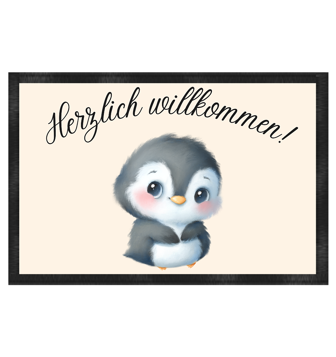 Pinguin, herzlich willkommen - Fußmatte 60x40cm