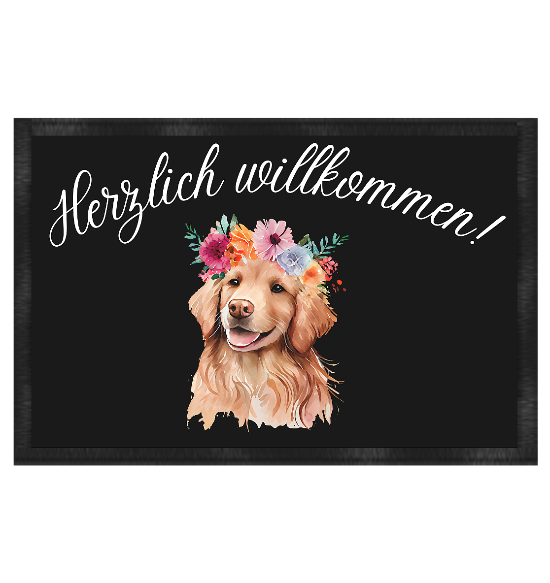 Fußmatte herzlich willkommen Golden Retriver - Fußmatte 60x40cm