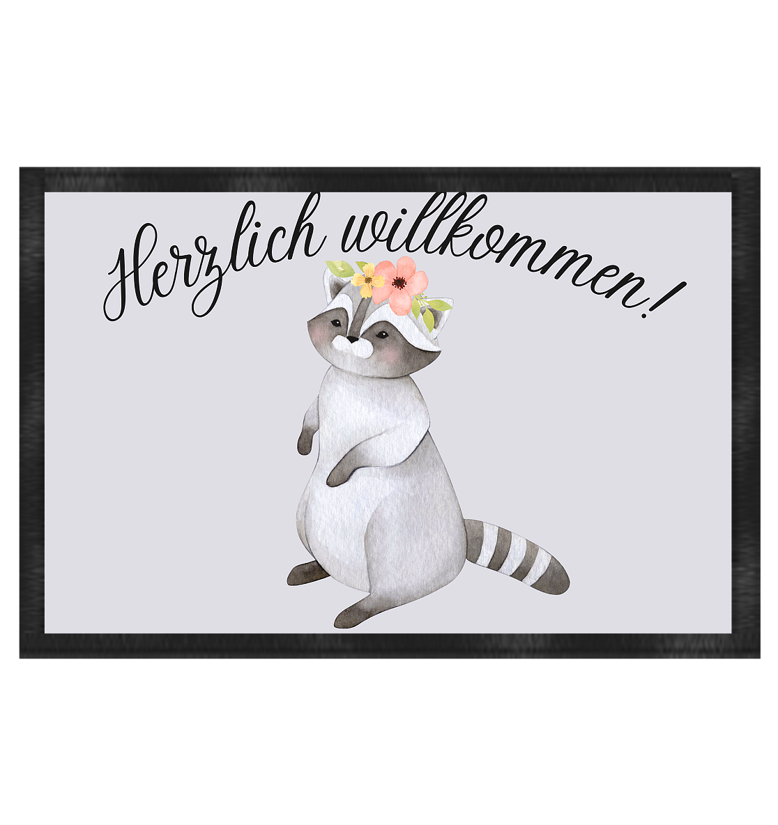 Waschbär, herzlich willkommen - Fußmatte 60x40cm