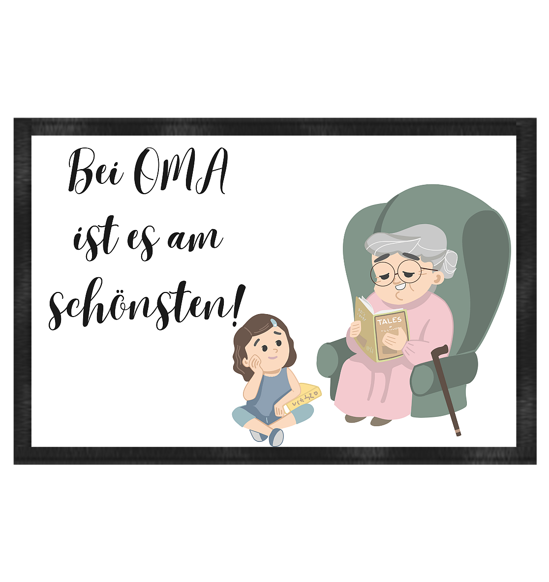 Fußmatte, bei Oma ist es am schönsten - Fußmatte 60x40cm