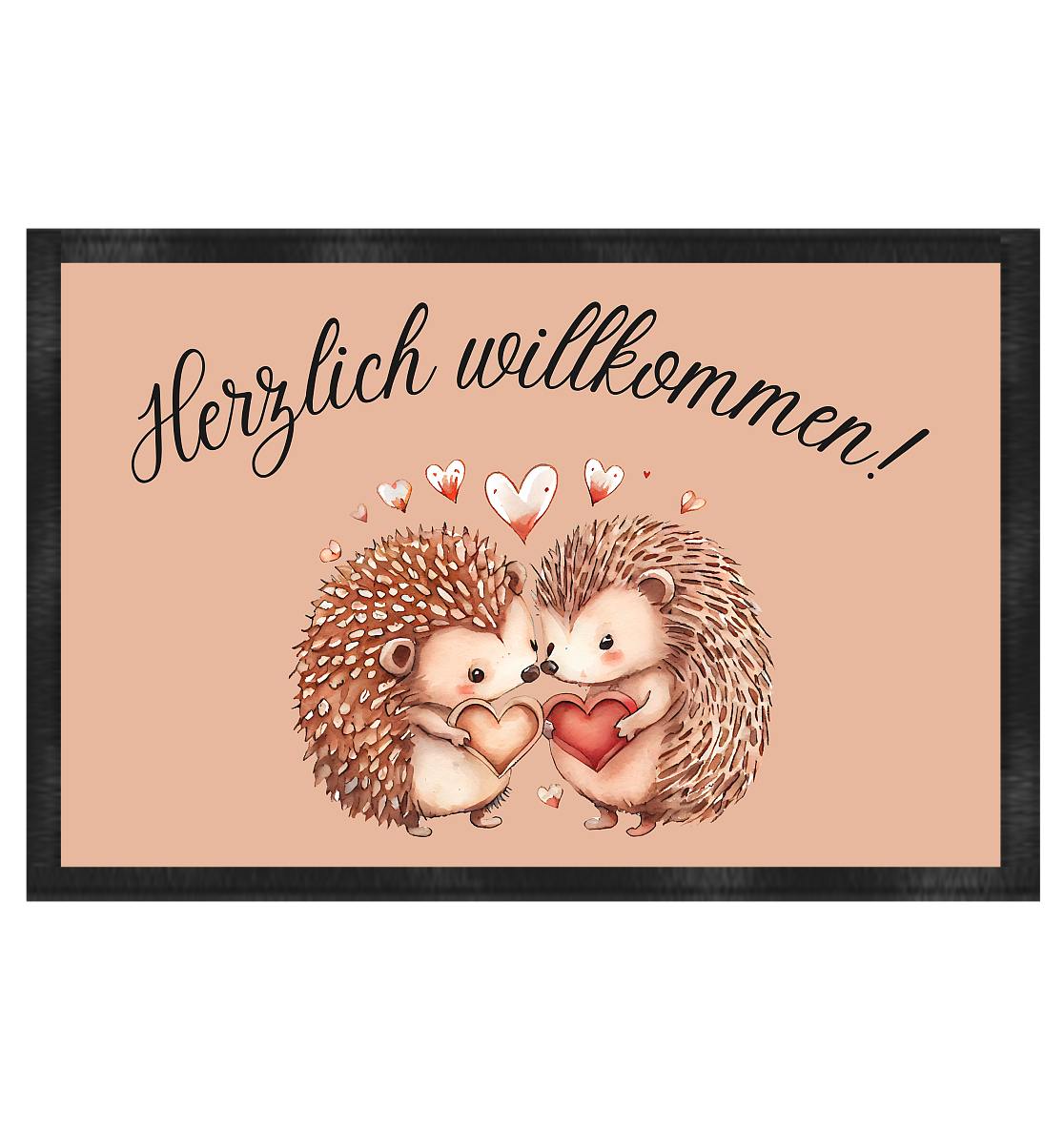 Fußmatte, herzlich willkommen, Igel - Fußmatte 60x40cm