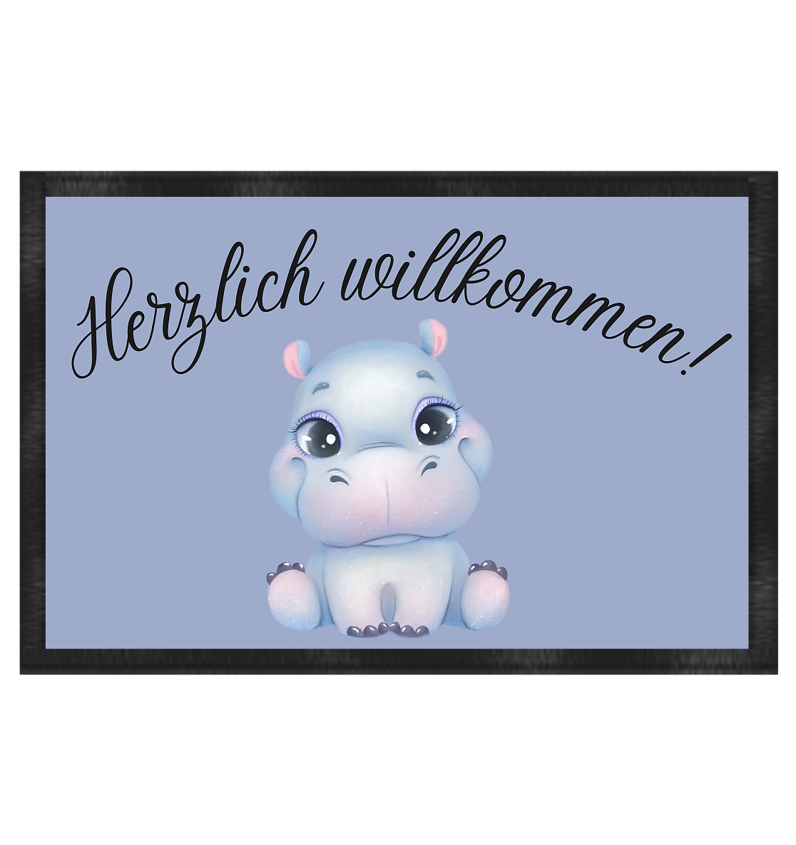 Nilpferd, herzlich willkommen - Fußmatte 60x40cm