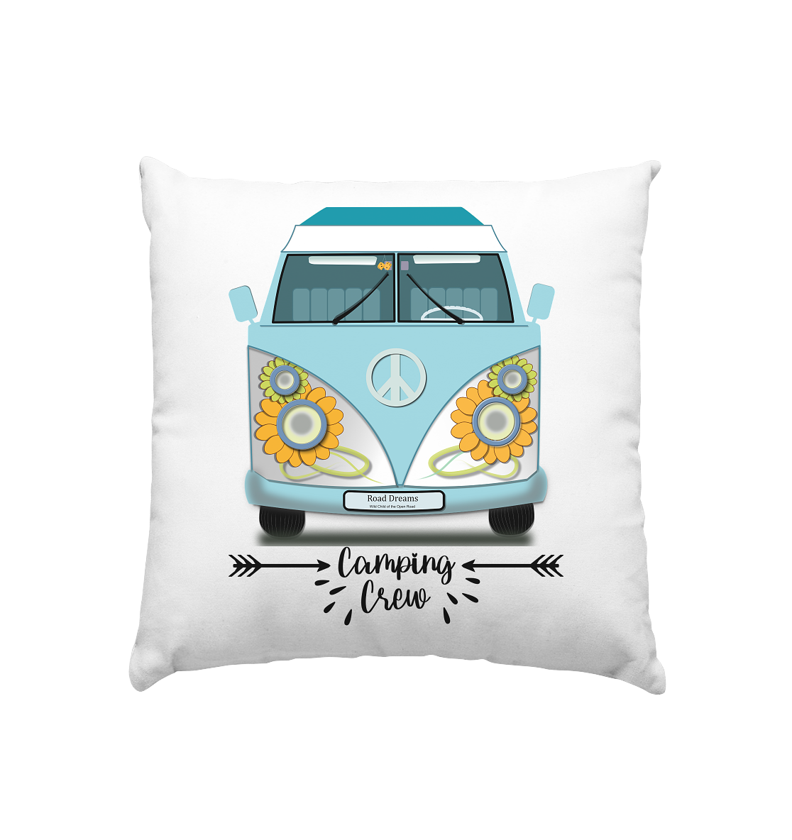 Camping Crew, Bulli, Van, Vanlife - Kissen 40x40cm