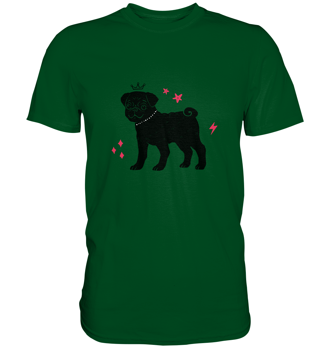 Mops mit Krone - Premium Shirt