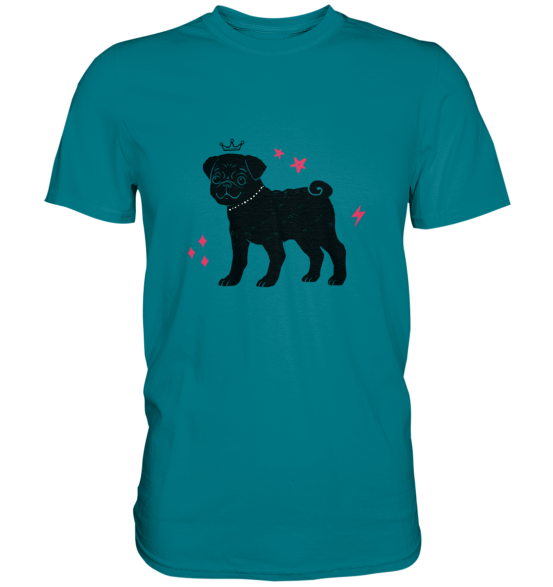 Mops mit Krone - Premium Shirt