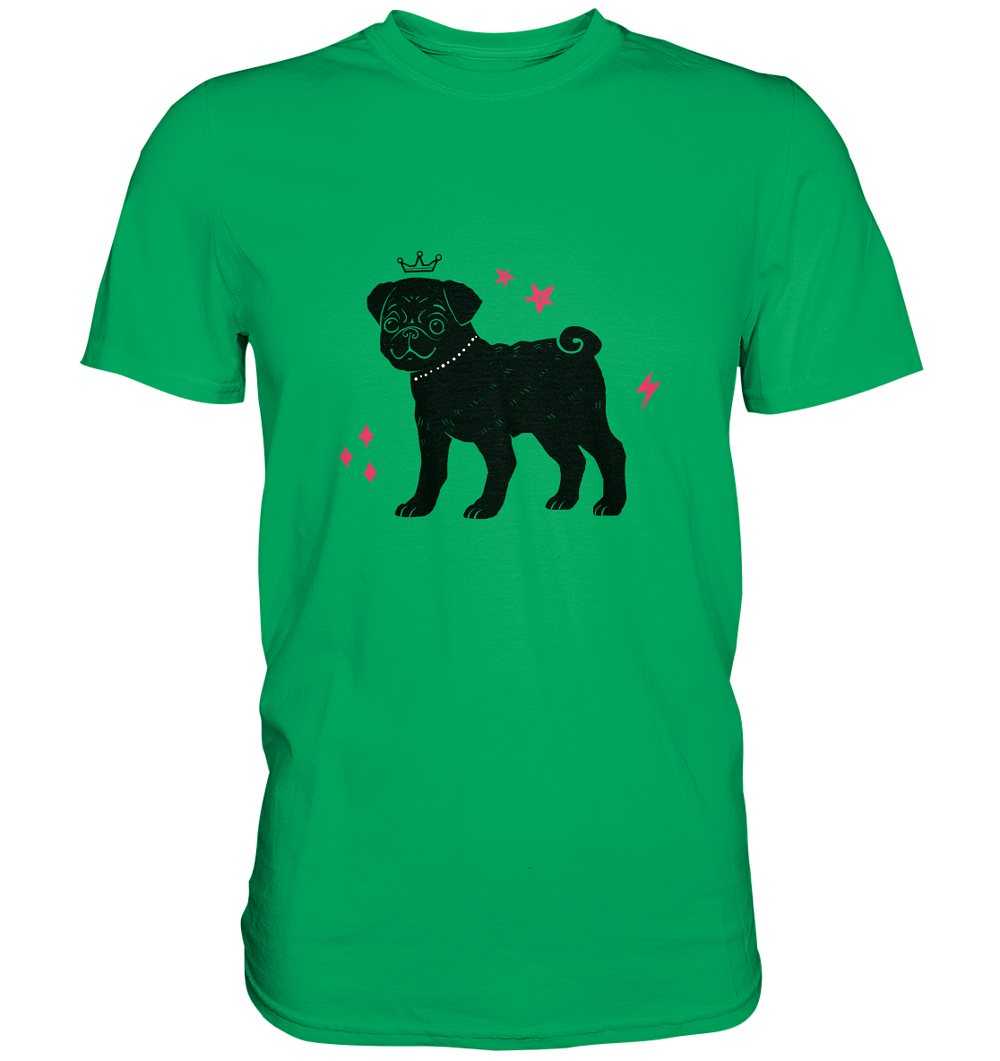 Mops mit Krone - Premium Shirt