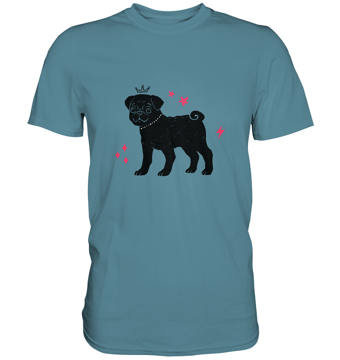 Mops mit Krone - Premium Shirt