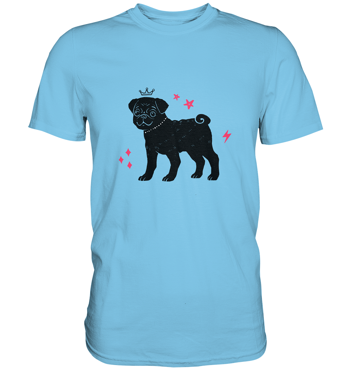 Mops mit Krone - Premium Shirt
