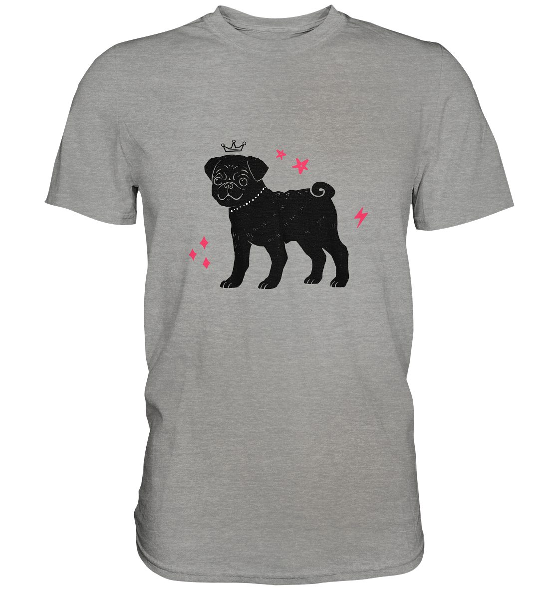 Mops mit Krone - Premium Shirt