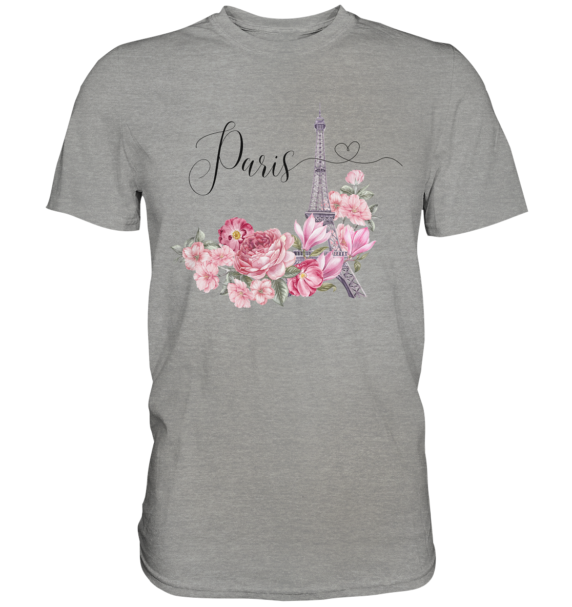Paris, Eifelturm, Blumen rosa - Premium Shirt