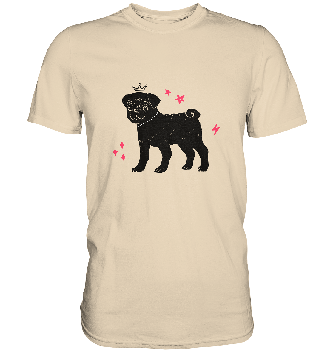 Mops mit Krone - Premium Shirt