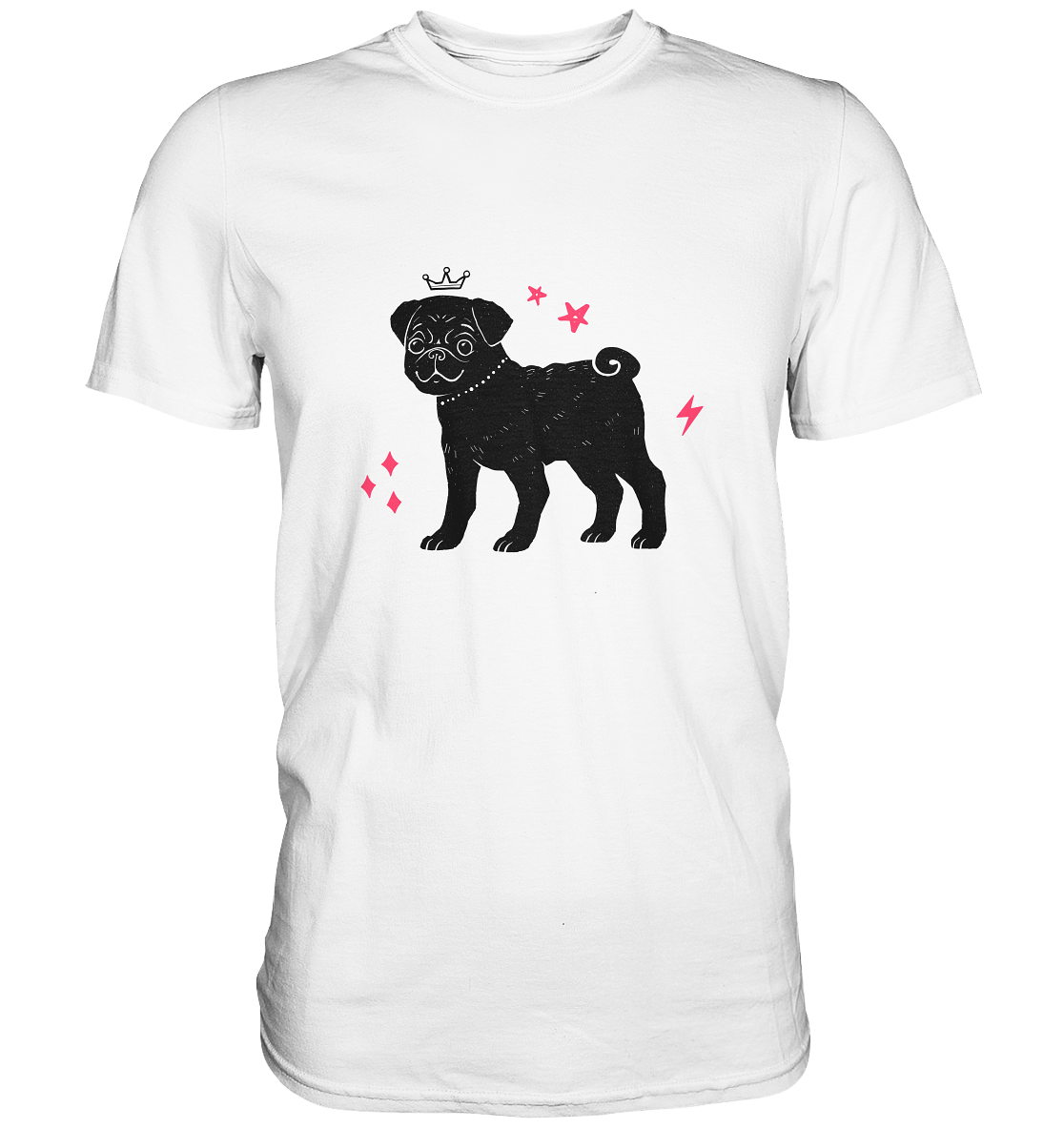 Mops mit Krone - Premium Shirt