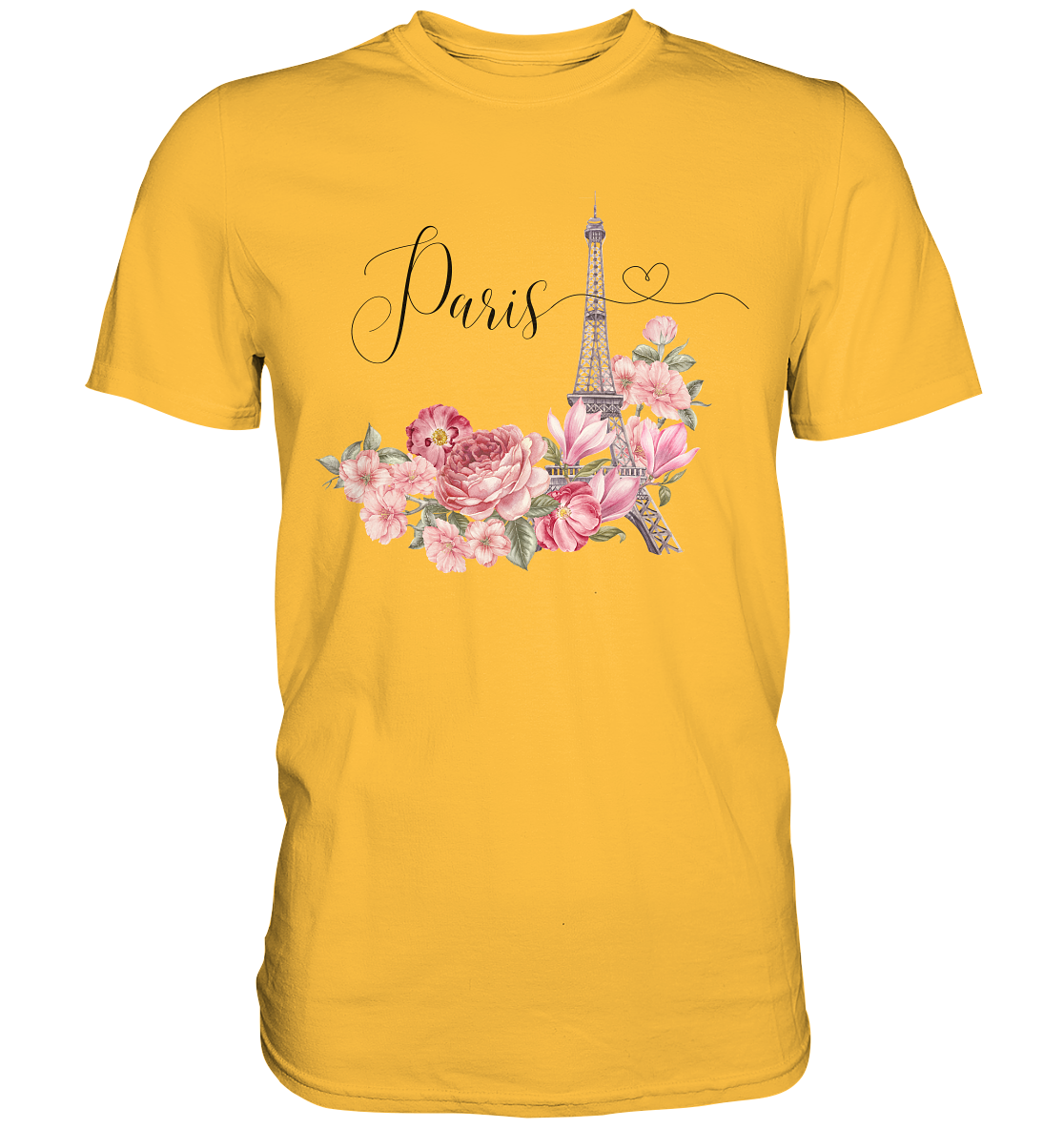 Paris, Eifelturm, Blumen rosa - Premium Shirt