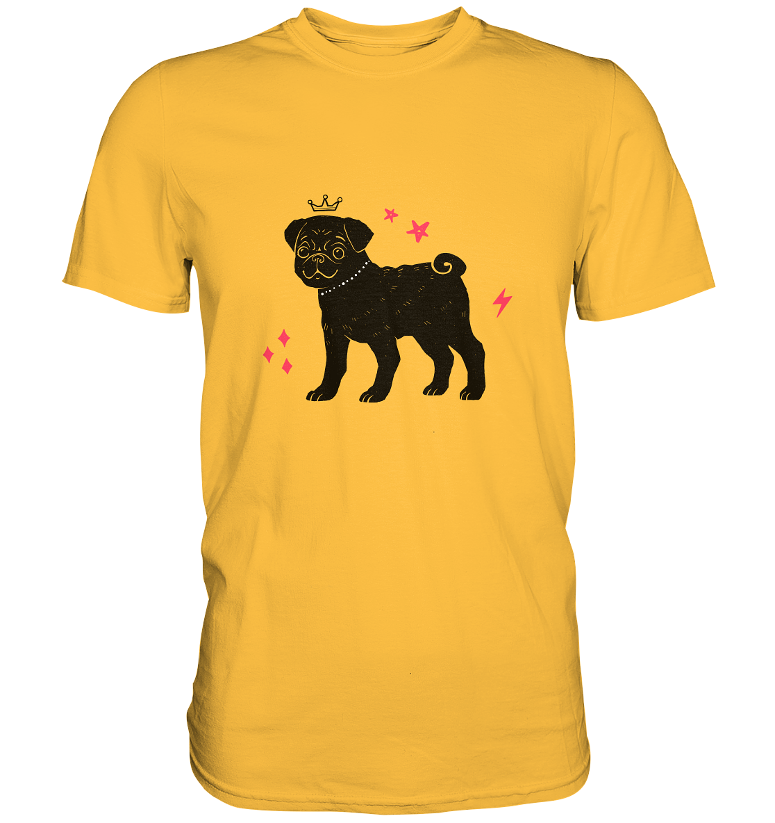 Mops mit Krone - Premium Shirt