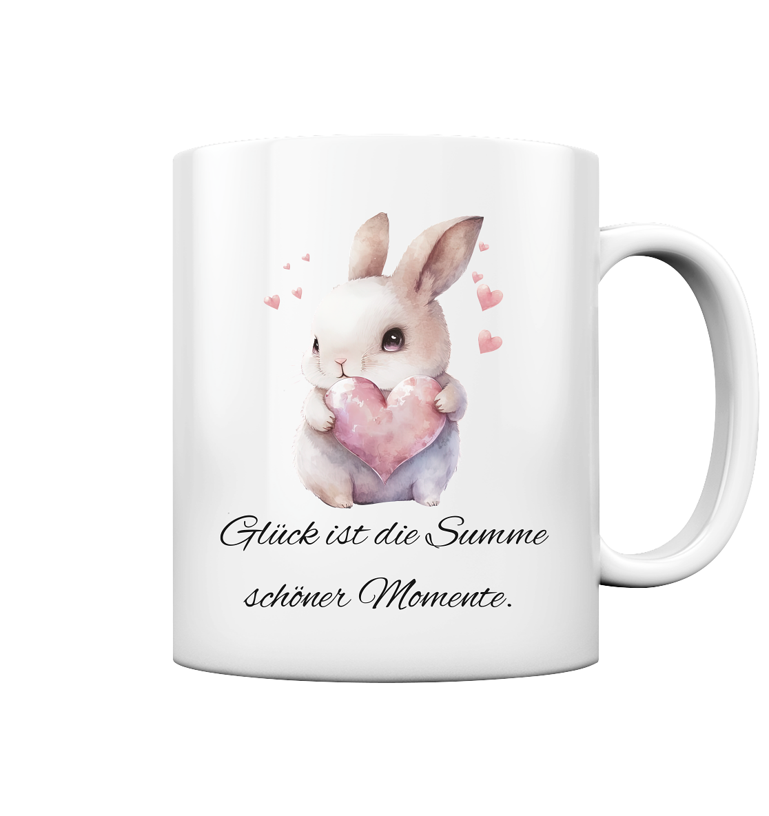 Häschen, Glück ist die Summe schöner Momente - Tasse glossy
