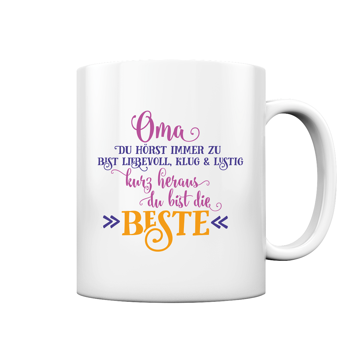 Oma, du bist die beste - Tasse glossy