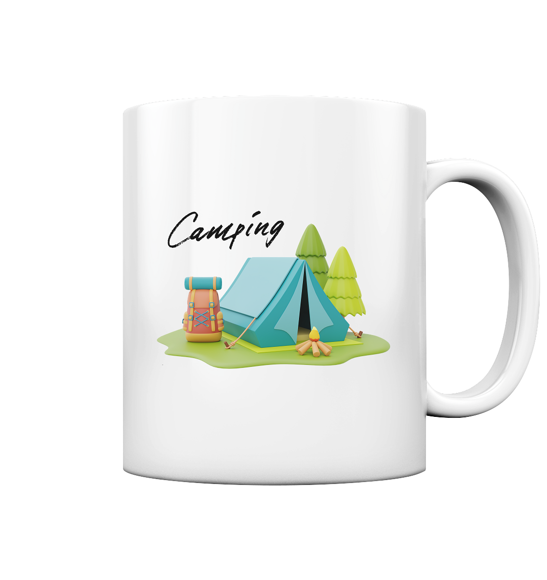 Camping, Zelt - Tasse glossy