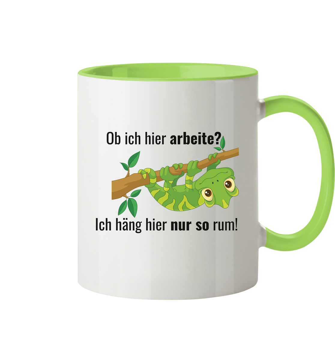 Ich hänge hier nur so rum! - Tasse zweifarbig