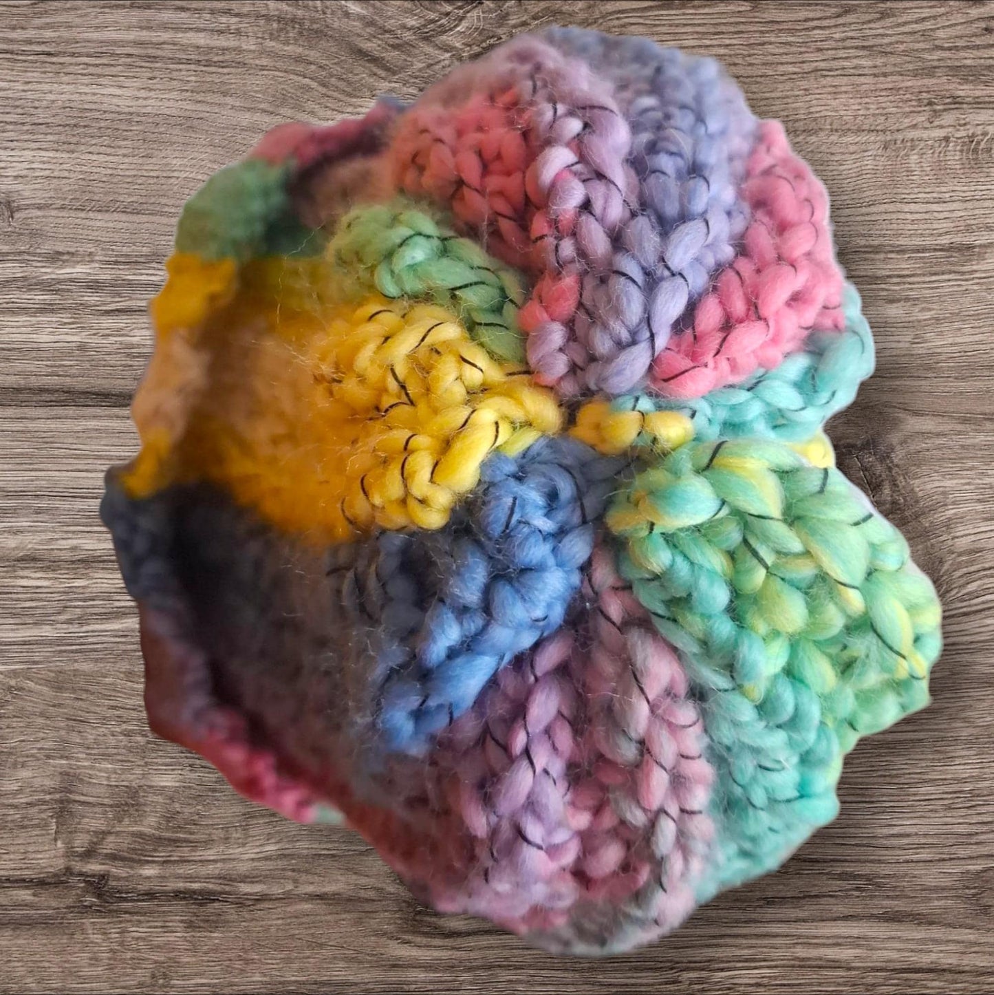 Gestrickte Beanie / Mütze, mit Bommel, Einheitsgröße ca. 53-60cm