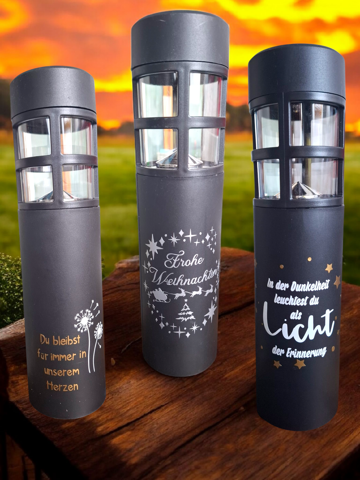 Grablicht solarbtrieben verschiedene Sprüche