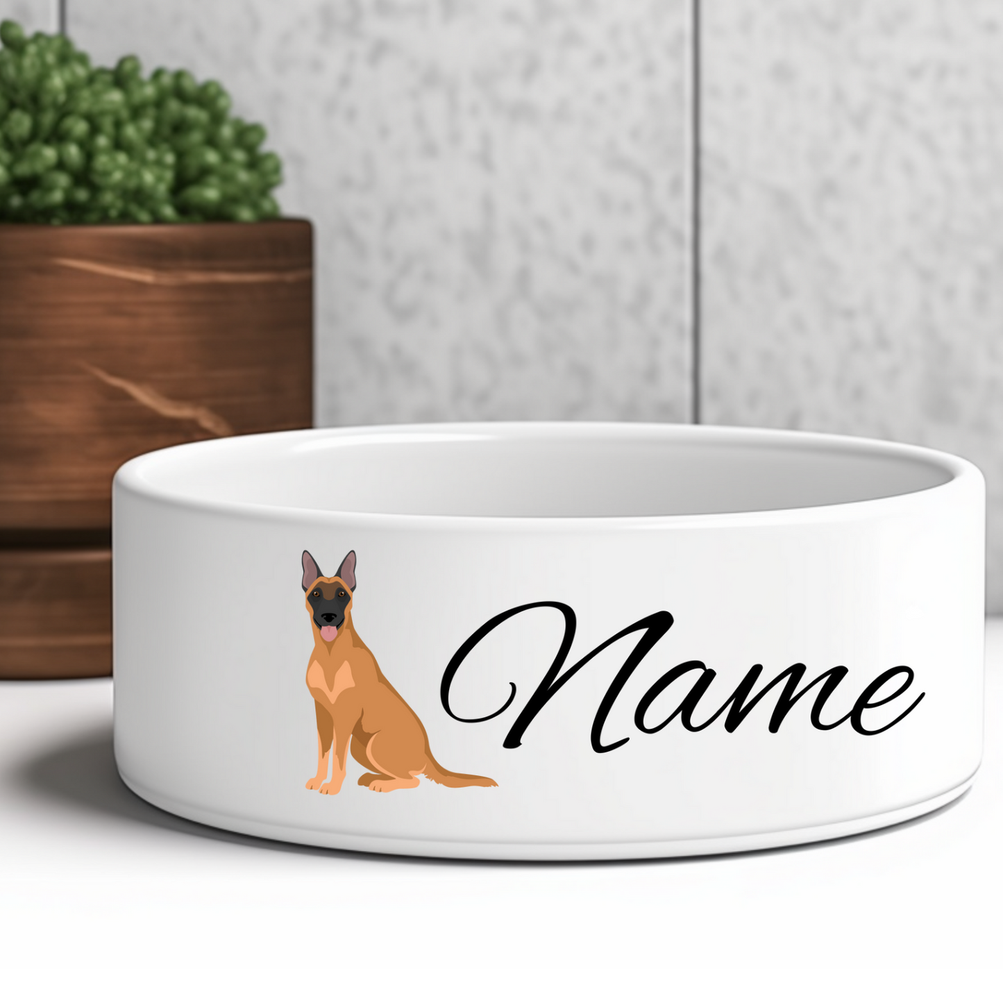 Malinois Keramik-Futternapf für Hundemit Motiv und Name